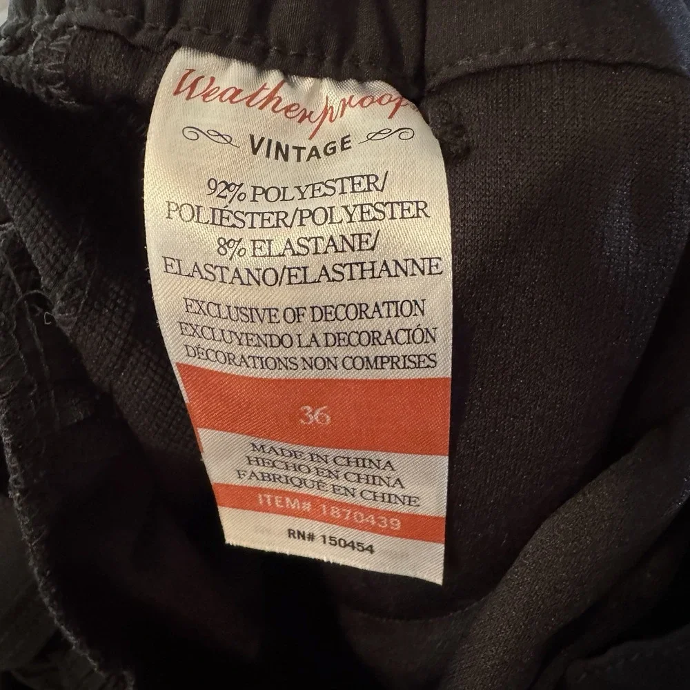 Weatherproof Vintage Hybrid Chino Solid Black Golf Shorts Size‎ 36 9